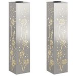 Casa si Gradina - Corpuri si surse de iluminat - Iluminat exterior - Felinare - Lumina LED Solara pentru Alei 2 pcs Otel inoxidabil - Infinity.ro