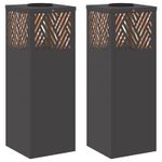 Casa si Gradina - Corpuri si surse de iluminat - Iluminat exterior - Felinare - Lumina LED Solara pentru Alei 2 pcs Negru Otel laminat la rece - Infinity.ro