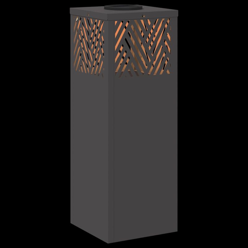 Casa si Gradina - Corpuri si surse de iluminat - Iluminat exterior - Felinare - Lumina LED Solara pentru Alei 2 pcs Negru Otel laminat la rece - Infinity.ro