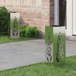 Casa si Gradina - Corpuri si surse de iluminat - Iluminat exterior - Felinare - Lumina LED Solara pentru Alei 2 pcs Galvanizat Galvanizat - Infinity.ro