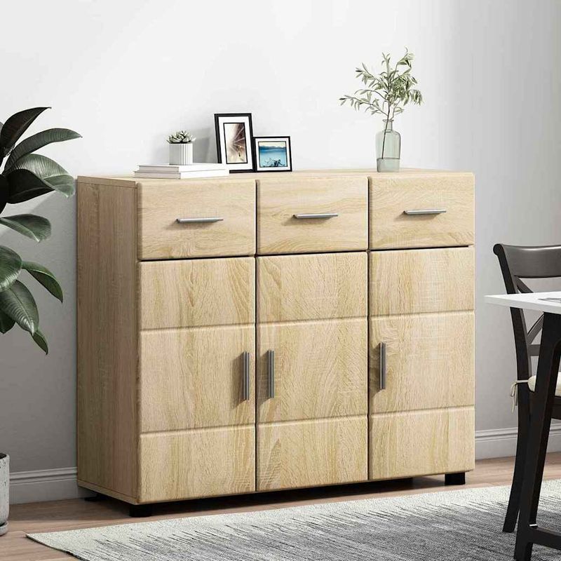 Casa si Gradina - Mobilier - Seturi de mobilier - Seturi living - Bufet cu Raft Stejar Sonoma 88,5 x 30,5 x 73 cm Lemn compozit - Infinity.ro