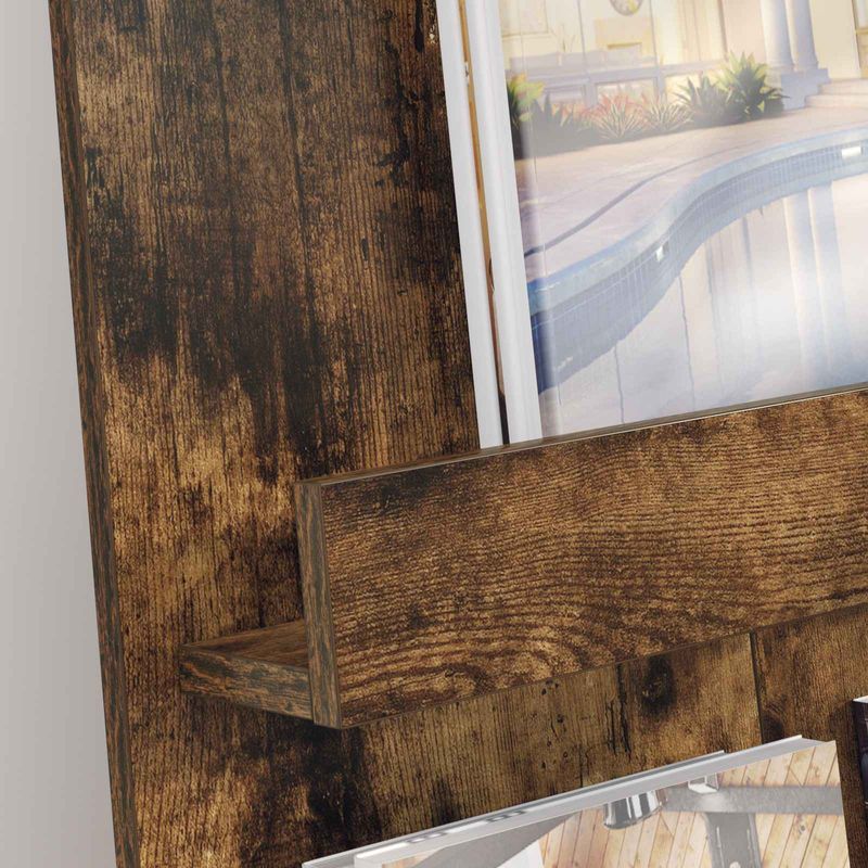 Casa si Gradina - Mobilier - Biblioteci si rafturi - Rafturi - Raft pentru reviste cu Raft Stejar fumuriu 51 x 11 x 102 cm - Infinity.ro