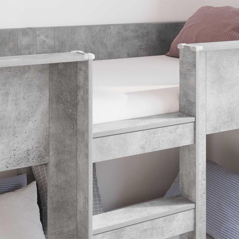 Casa si Gradina - Mobilier - Paturi si accesorii - Paturi - Pat Etajat pentru Copii Gri din beton 75 x 190 cm Lemn compozit - Infinity.ro
