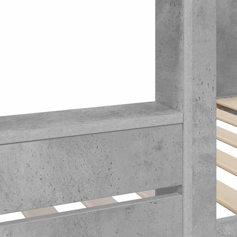Casa si Gradina - Mobilier - Paturi si accesorii - Paturi - Pat Etajat pentru Copii Gri din beton 75 x 190 cm Lemn compozit - Infinity.ro