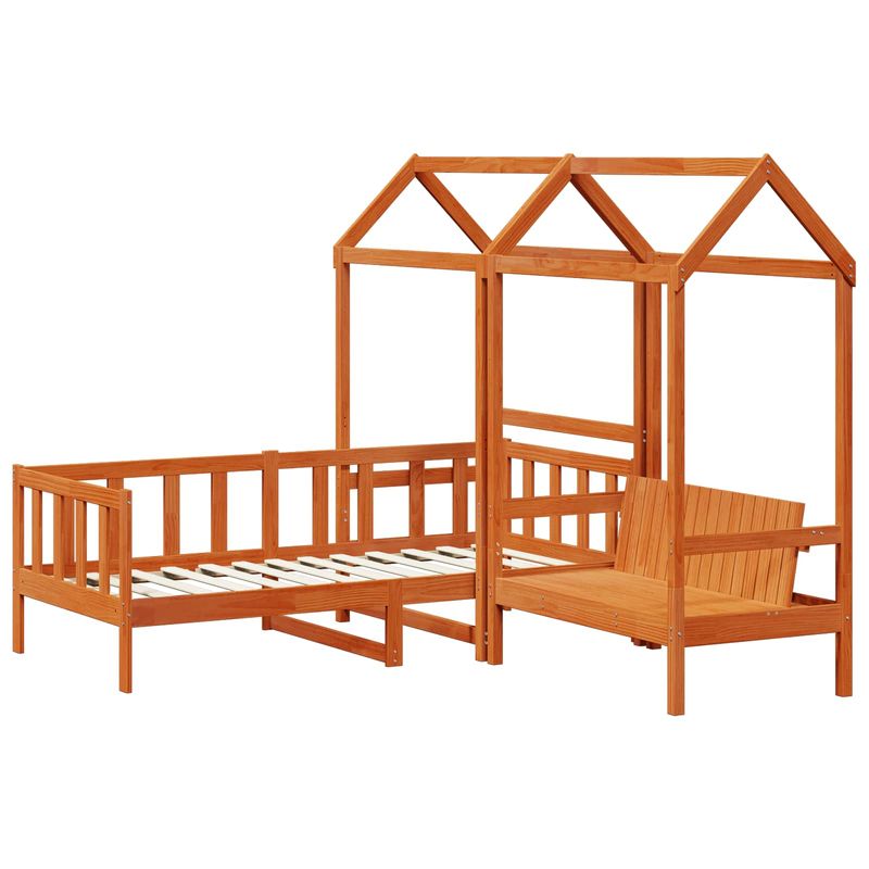 Casa si Gradina - Mobilier - Paturi si accesorii - Paturi - Set de Pat pentru Zi 3 pcs Maroniu cerat Lemn de pin masiv - Infinity.ro