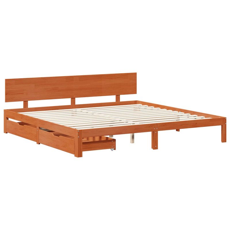 Casa si Gradina - Mobilier - Paturi si accesorii - Paturi - Cadru de pat Maroniu cerat 180 x 200 cm Lemn de pin masiv - Infinity.ro