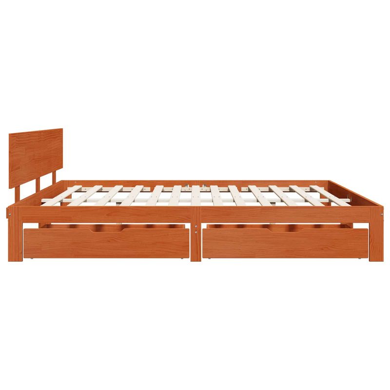 Casa si Gradina - Mobilier - Paturi si accesorii - Paturi - Cadru de pat Maroniu cerat 180 x 200 cm Lemn de pin masiv - Infinity.ro
