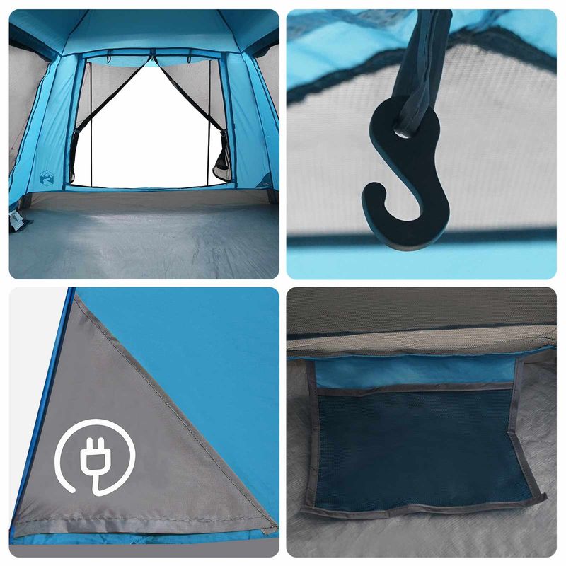 Sport si Outdoor - Camping - Corturi camping - Cort Instant cu depozitare albastru 205 x 205 x 143 cm Otel - Infinity.ro