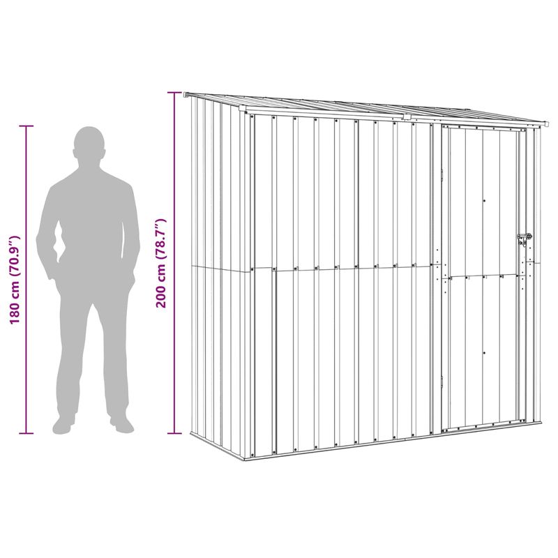 Casa si Gradina - Gradina si terasa - Casute de gradina - Magazii pentru gradina Maro 203 x 85,5 x 200 cm Metal - Infinity.ro