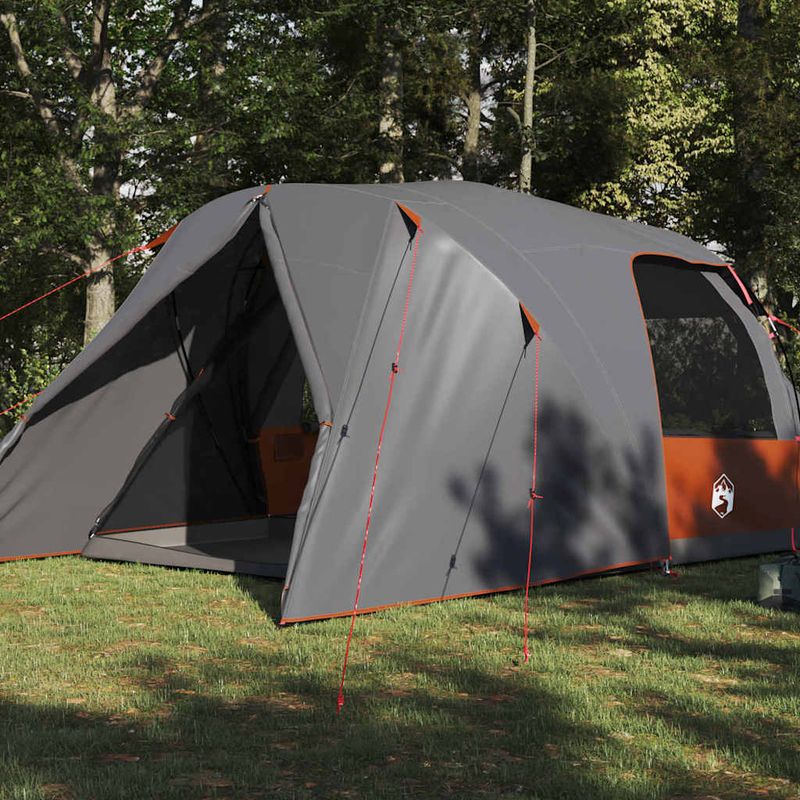 Sport si Outdoor - Camping - Corturi camping - Cort cu dome cu acoperis Gri si Portocalie 455 x 252 x 178 cm - Infinity.ro