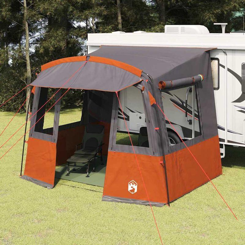 Sport si Outdoor - Camping - Corturi camping - Cort de spate pentru Caravana Dreptunghiular Gri si Portocalie - Infinity.ro