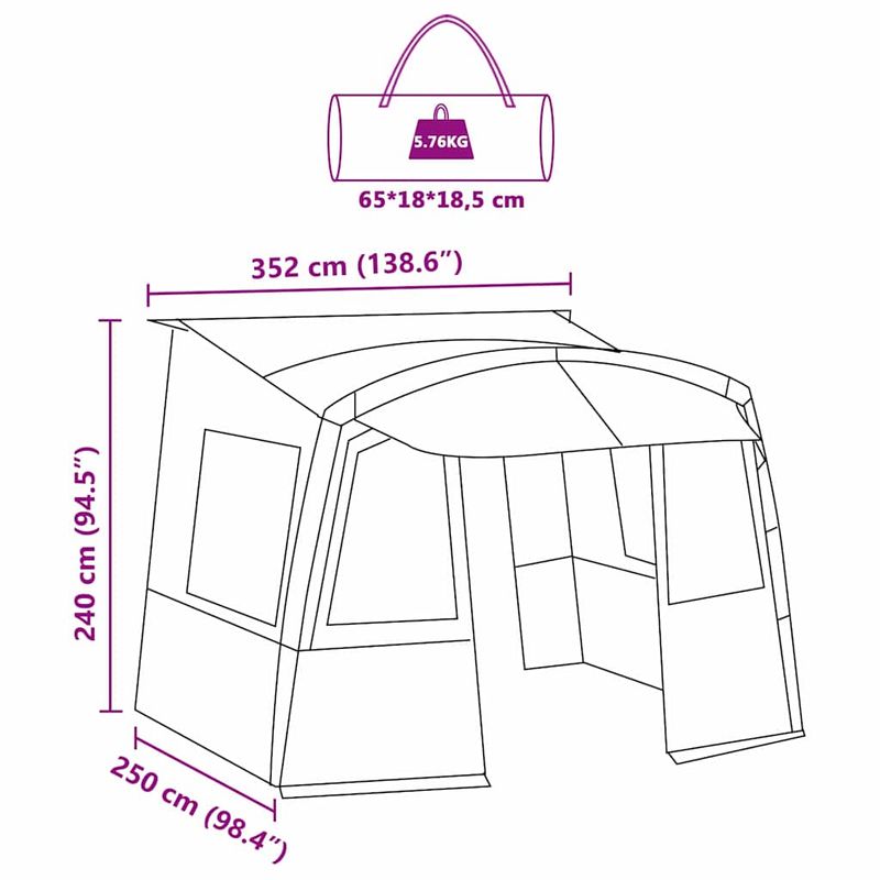 Sport si Outdoor - Camping - Corturi camping - Cort de spate pentru Caravana Dreptunghiular Gri si Portocalie - Infinity.ro