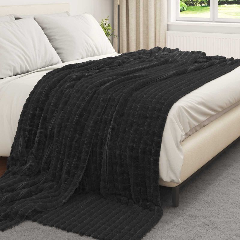 Casa si Gradina - Textile si covoare - Lenjerii de pat - Cearceafuri de pat - Paturi 6 pcs Negru 270 x 240 cm Molton - Infinity.ro