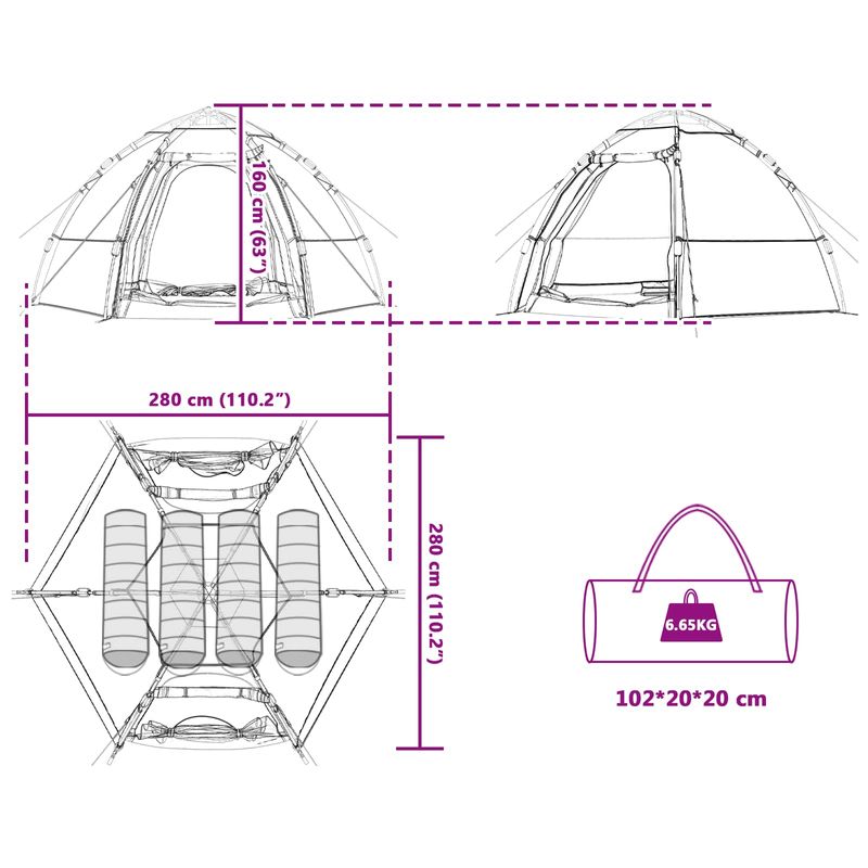 Sport si Outdoor - Camping - Corturi camping - Cort Instant cu depozitare albastru 280 x 280 x 160 cm Otel - Infinity.ro