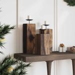 Casa si Gradina - Decoratiuni - Aromaterapie si lumanari - Suporturi lumanari - Suport pentru lumanari 3 pcs natural Lemn masiv recuperat - Infinity.ro