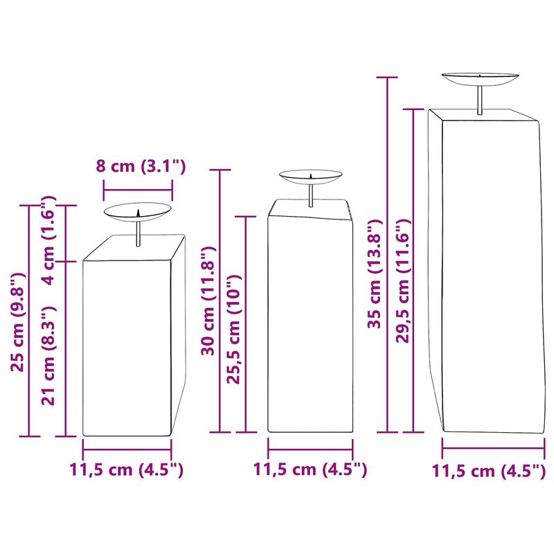 Casa si Gradina - Decoratiuni - Aromaterapie si lumanari - Suporturi lumanari - Suport pentru lumanari 3 pcs natural Lemn masiv recuperat - Infinity.ro