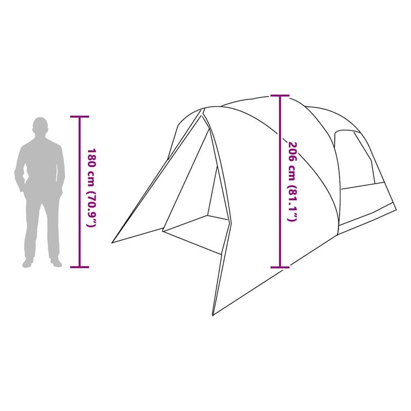Sport si Outdoor - Camping - Corturi camping - Cort cu dome cu acoperis Gri si Portocalie 500 x 314 x 206 cm - Infinity.ro