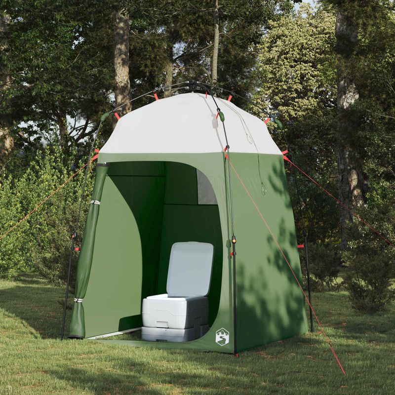 Sport si Outdoor - Camping - Corturi camping - Cort de dus cu depozitare Verde 160 x 160 x 227 cm Otel - Infinity.ro
