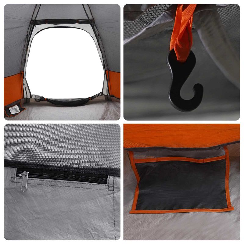 Sport si Outdoor - Camping - Corturi camping - Cort Instant Gri si Portocalie 280 x 280 x 160 cm Otel - Infinity.ro