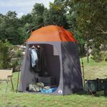 Sport si Outdoor - Camping - Corturi camping - Cort de dus Gri si Portocalie 160 x 160 x 227 cm Otel - Infinity.ro