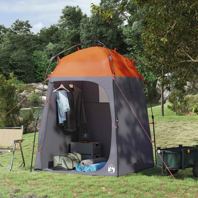 Sport si Outdoor - Camping - Corturi camping - Cort de dus Gri si Portocalie 160 x 160 x 227 cm Otel - Infinity.ro