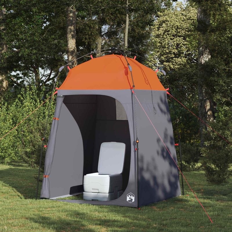 Sport si Outdoor - Camping - Corturi camping - Cort de dus Gri si Portocalie 160 x 160 x 227 cm Otel - Infinity.ro
