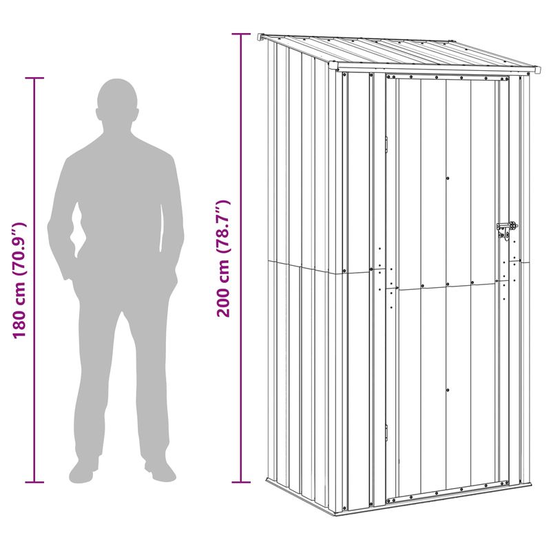 Casa si Gradina - Gradina si terasa - Casute de gradina - Magazii pentru gradina Maro 103 x 74 x 200 cm Metal - Infinity.ro