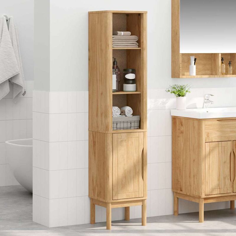 Casa si Gradina - Mobilier - Mobilier baie - Comode baie - Dulap de baie inalt cu Raft Maroniu cerat 35 x 30 x 160 cm - Infinity.ro