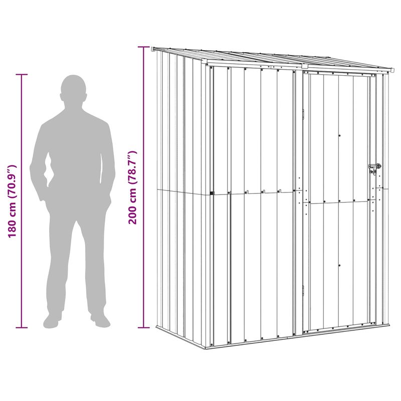 Casa si Gradina - Gradina si terasa - Casute de gradina - Magazii pentru gradina Maro 153,5 x 86 x 200 cm Metal - Infinity.ro
