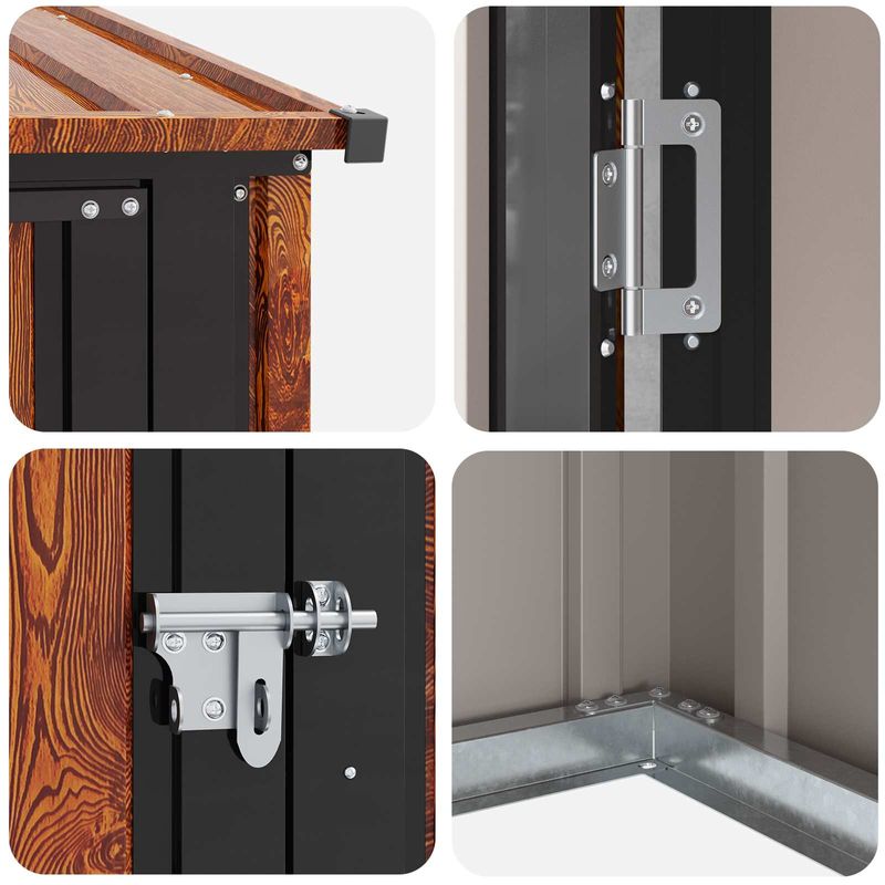 Casa si Gradina - Gradina si terasa - Casute de gradina - Magazii pentru gradina Maro 103 x 86 x 200 cm Metal - Infinity.ro