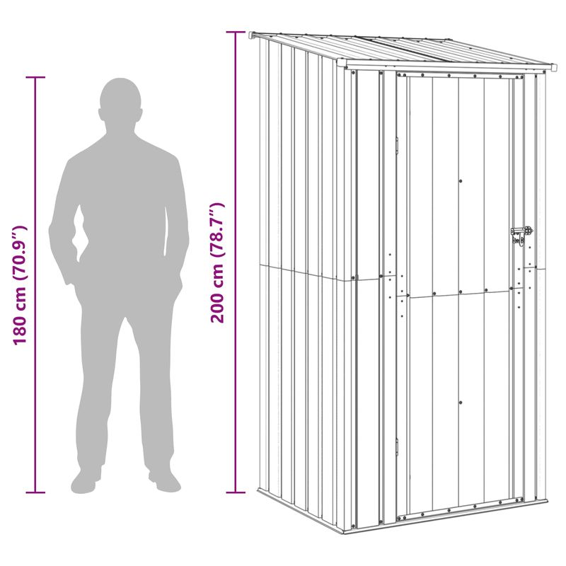 Casa si Gradina - Gradina si terasa - Casute de gradina - Magazii pentru gradina Maro 103 x 86 x 200 cm Metal - Infinity.ro