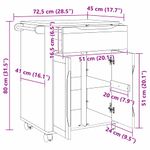 Casa si Gradina - Bucatarie si vesela - Ustensile bucatarie - Cosuri servire - Troler de Bucatarie Alb 72,5 x 45 x 80 cm Lemn de pin masiv - Infinity.ro