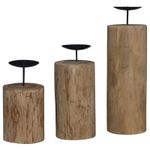 Casa si Gradina - Decoratiuni - Aromaterapie si lumanari - Suporturi lumanari - Suport pentru lumanari 3 pcs natural Lemn masiv de tec - Infinity.ro