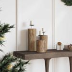 Casa si Gradina - Decoratiuni - Aromaterapie si lumanari - Suporturi lumanari - Suport pentru lumanari 3 pcs natural Lemn masiv de tec - Infinity.ro