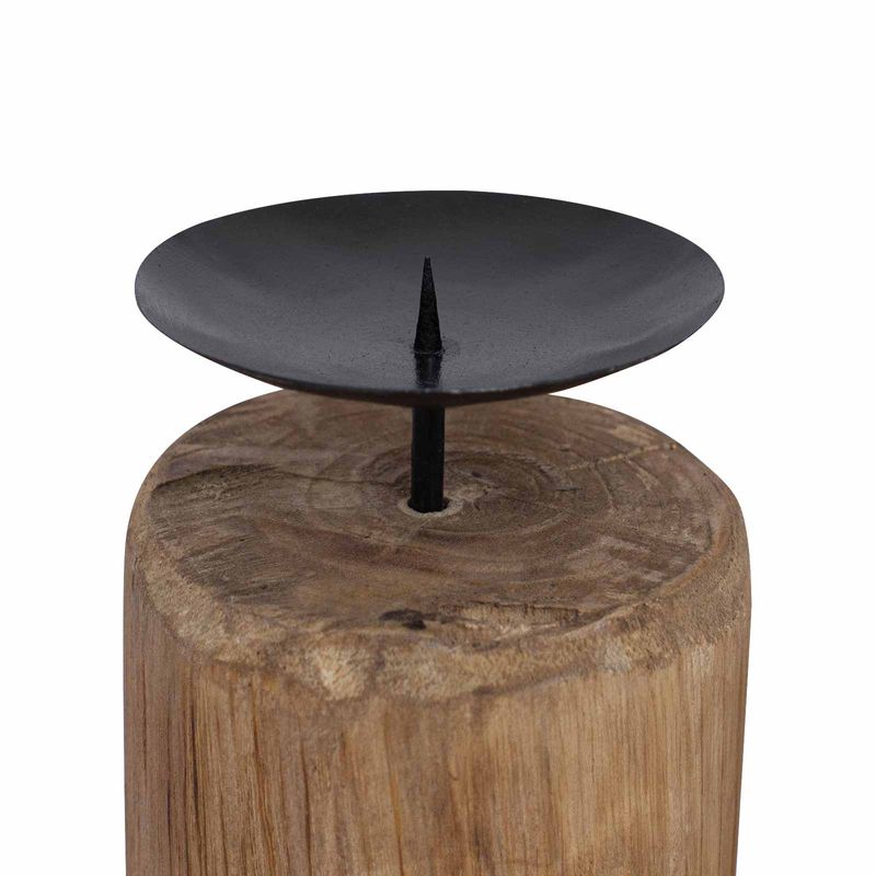 Casa si Gradina - Decoratiuni - Aromaterapie si lumanari - Suporturi lumanari - Suport pentru lumanari 3 pcs natural Lemn masiv de tec - Infinity.ro