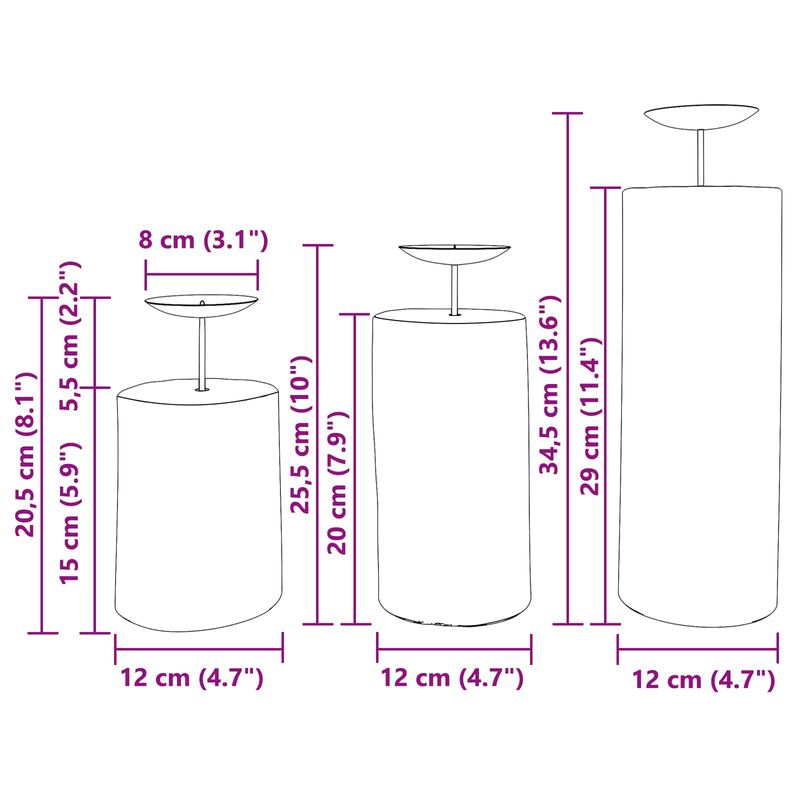 Casa si Gradina - Decoratiuni - Aromaterapie si lumanari - Suporturi lumanari - Suport pentru lumanari 3 pcs natural Lemn masiv de tec - Infinity.ro