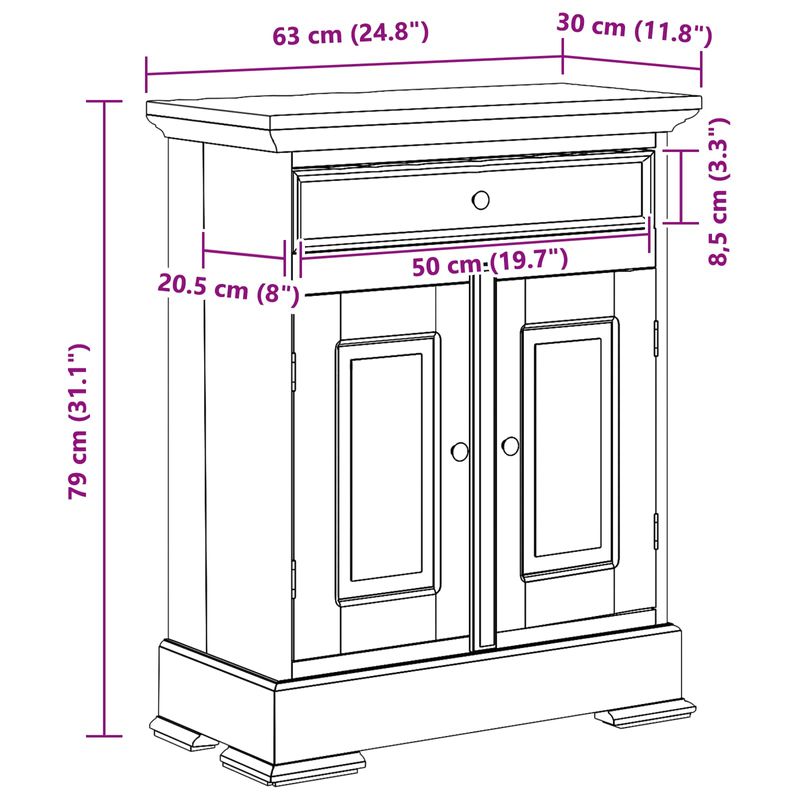 Casa si Gradina - Mobilier - Dulapuri si sifoniere - Dulapuri - Dulap de depozitare 63 x 30 x 79 cm Lemn masiv de mahon - Infinity.ro