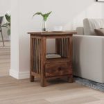 Casa si Gradina - Mobilier - Mese si birouri - Mese living - Noptiera cu sertar Maro 30 x 30 x 47 cm Lemn recuperat masiv - Infinity.ro