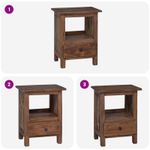 Casa si Gradina - Mobilier - Mese si birouri - Mese living - Noptiera cu sertar Maro 30 x 30 x 47 cm Lemn recuperat masiv - Infinity.ro