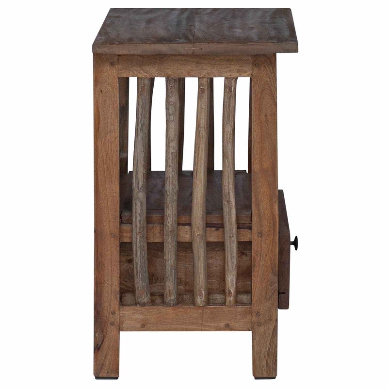 Casa si Gradina - Mobilier - Mese si birouri - Mese living - Noptiera cu sertar Maro 30 x 30 x 47 cm Lemn recuperat masiv - Infinity.ro