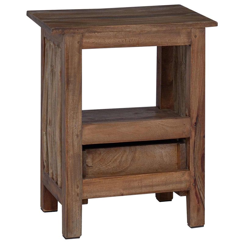 Casa si Gradina - Mobilier - Mese si birouri - Mese living - Noptiera cu sertar Maro 30 x 30 x 47 cm Lemn recuperat masiv - Infinity.ro