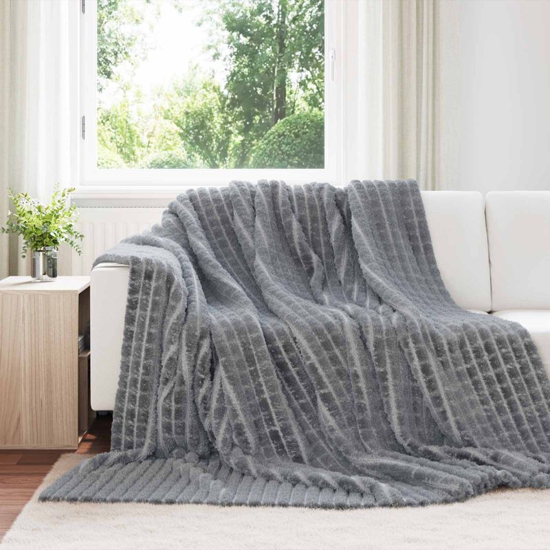 Casa si Gradina - Textile si covoare - Pături și cuverturi - Pături - Patura Gri inchis 270 x 240 cm Molton - Infinity.ro