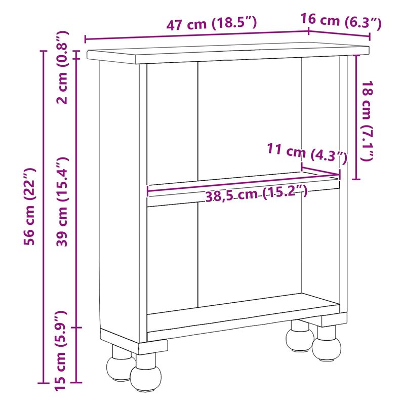 Casa si Gradina - Mobilier - Biblioteci si rafturi - Rafturi - Rafturi cu Raft Maro 47 x 16 x 55 cm Lemn masiv de mahon - Infinity.ro