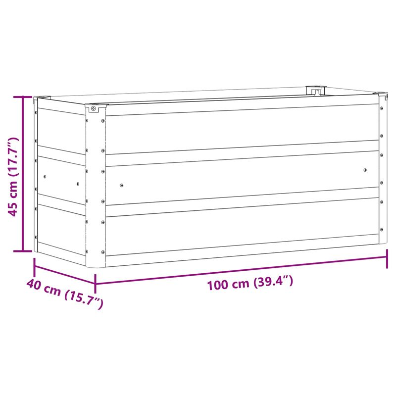 Casa si Gradina - Gradinarit si plante - Plante si ghivece - Ghivece si suporturi - Jardiniera Antracit 100 x 40 x 45 cm Otel - Infinity.ro