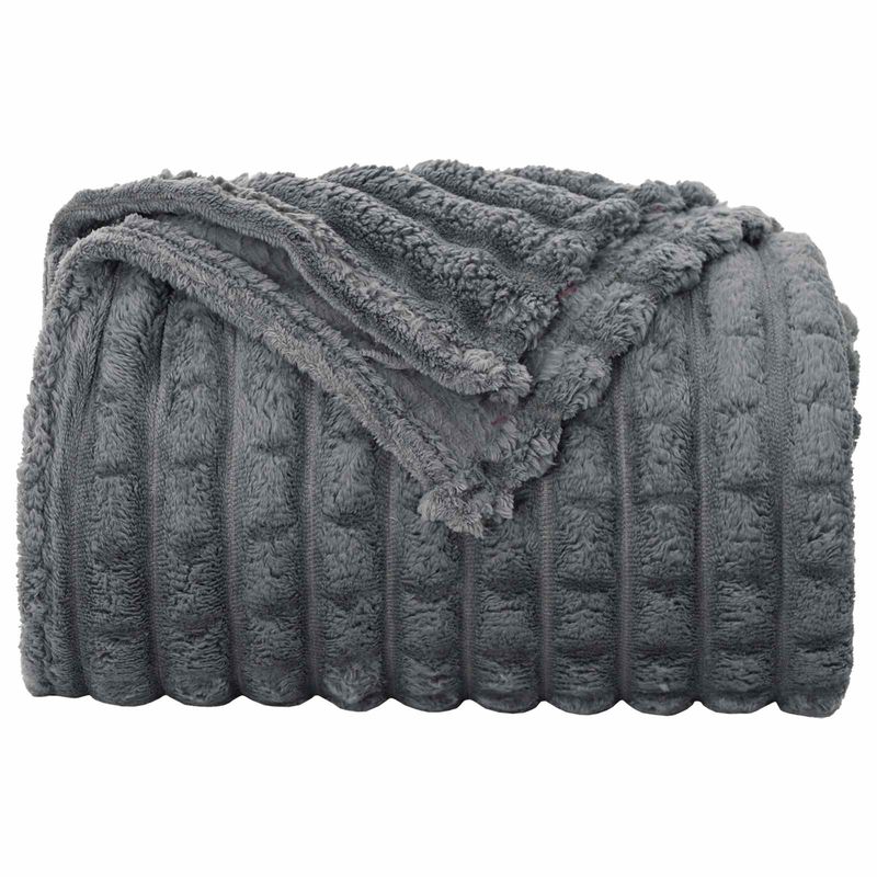 Casa si Gradina - Textile si covoare - Pături și cuverturi - Pături - Patura Gri inchis 150 x 130 cm Molton - Infinity.ro