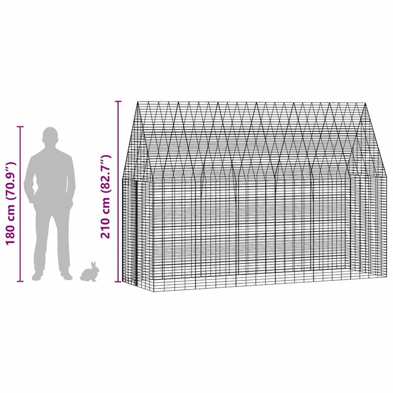 Petshop - Accesorii petshop - Culcusuri si custi - Custi interior si exterior - Custodie pentru iepuri Argintiu 300 x 100 x 210 cm - Infinity.ro