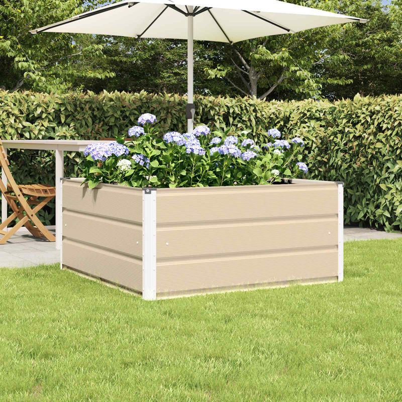 Casa si Gradina - Gradinarit si plante - Plante si ghivece - Ghivece si suporturi - Jardiniera Creme 100 x 100 x 45 cm Otel - Infinity.ro