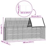 Petshop - Accesorii petshop - Culcusuri si custi - Custi interior si exterior - Custodie pentru iepuri Argintiu 400 x 100 x 210 cm - Infinity.ro