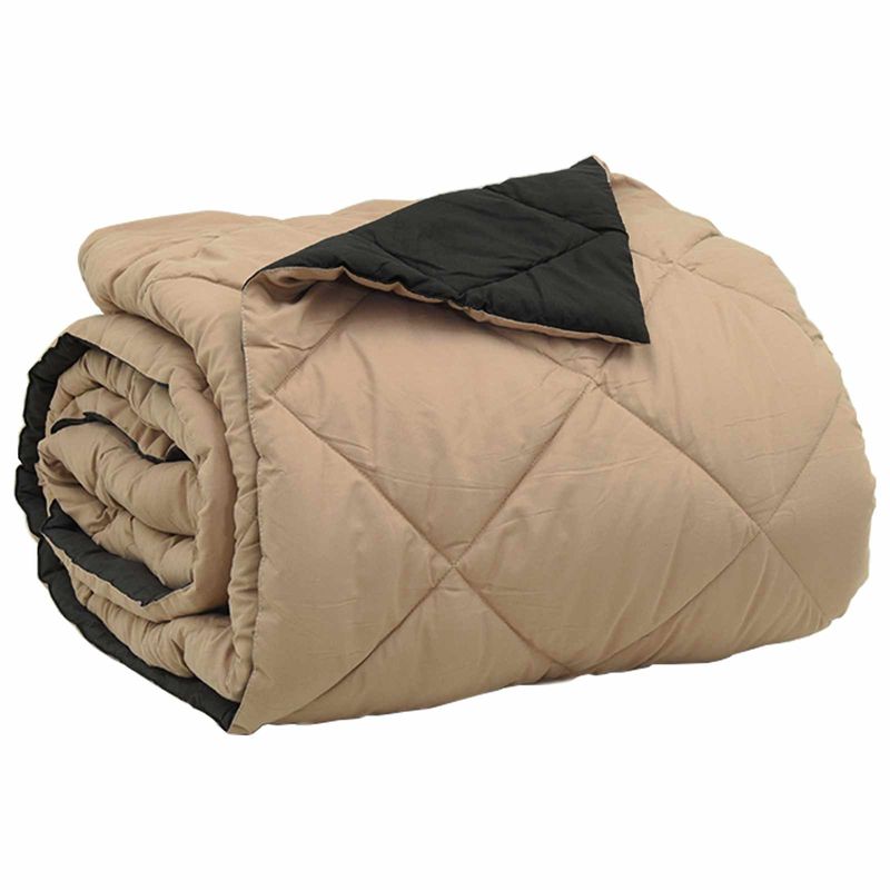 Casa si Gradina - Textile si covoare - Perne si pilote - Pilote - Pilota de vara Negru si Taupe 220 x 260 cm Microfibra - Infinity.ro