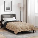 Casa si Gradina - Textile si covoare - Pături și cuverturi - Pături - Duvet de iarna Negru si Taupe 220 x 135 cm Microfibra - Infinity.ro